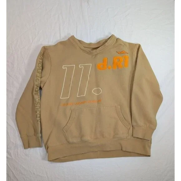 d.RT men's size large tan orange crew neck pocket sweatshirt I2 - Picture 1 of 7